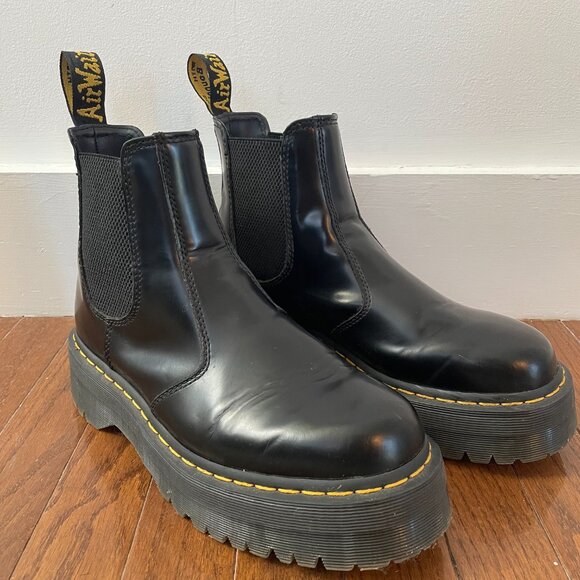 2976 Smooth Leather Platform Chelsea Boots Size 10US/ 8UK - Picture 4 of 4